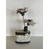 Vase "Bouteille" et ses fleurs Céramique Raku