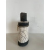 Vase "Bouteille" et ses fleurs Céramique Raku