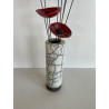 Contemporary Vase with its Raku Ceramic Flowers