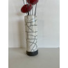 Contemporary Vase with its Raku Ceramic Flowers
