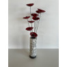 Contemporary Vase with its Raku Ceramic Flowers