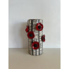 "Poppies" Raku ceramic vase