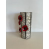 "Poppies" Raku ceramic vase
