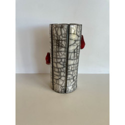 "Poppies" Raku ceramic vase