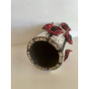 "Poppies" Raku ceramic vase