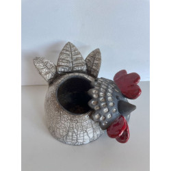 Trop mignonne cette boîte "Poule" en céramique raku, j'adore !