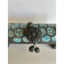 Boîte "Croco" Céramique Raku Turquoise