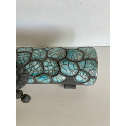 Boîte "Croco" Céramique Raku Turquoise