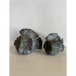 Duo de Poissons en Céramique Raku