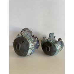 Duo de Poissons en Céramique Raku