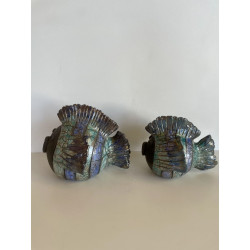 Duo de Poissons en Céramique Raku