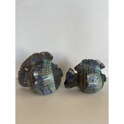 Duo de Poissons en Céramique Raku