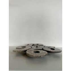 Magnifique pendule murale en céramique raku blanc brillant