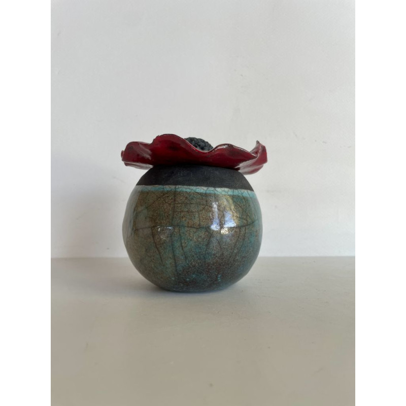 Boîte céramique raku décorative