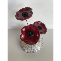 Vase "zen" Raku Ceramic