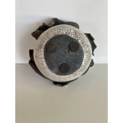 Grande coupe contemporaine brute en céramique Raku