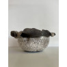 Grande coupe contemporaine brute en céramique Raku