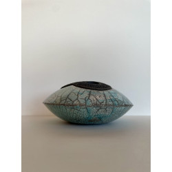 Artisanat d'art français pour cette boîte élégante boite ronde raku