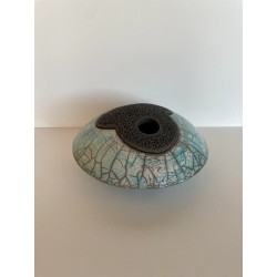 Artisanat d'art français pour cette boîte élégante boite ronde raku