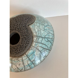 Artisanat d'art français pour cette boîte élégante boite ronde raku