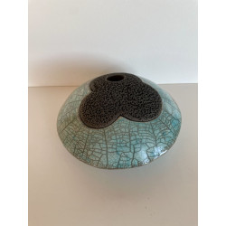 Artisanat d'art français pour cette boîte élégante boite ronde raku