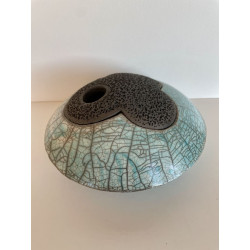 Artisanat d'art français pour cette boîte élégante boite ronde raku