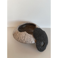 Unique lagoon-colored raku ceramic box