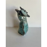 Turquoise Owl Raku Ceramic