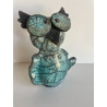 Turquoise Owl Raku Ceramic