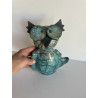 Turquoise Owl Raku Ceramic