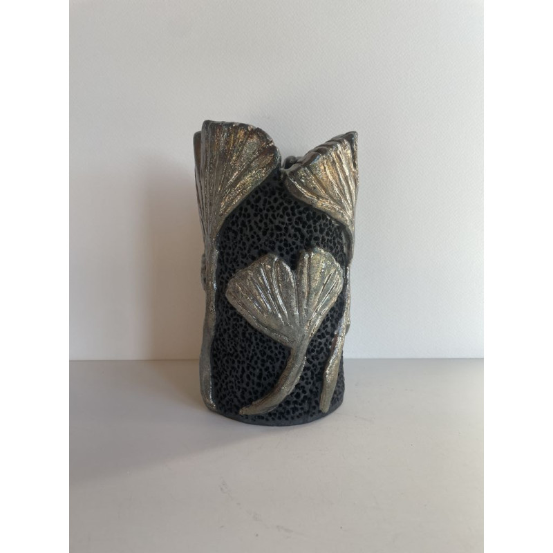 Vase "Ginkgo" Céramique Raku