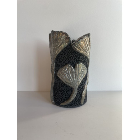 Vase "Ginkgo" Céramique Raku