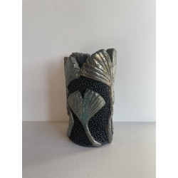 Vase "Ginkgo" Céramique Raku