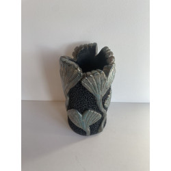 Vase "Ginkgo" Céramique Raku