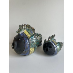 Duo de Poissons en Céramique Raku