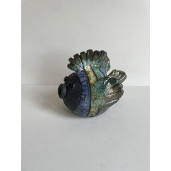 Poisson "Rigolo" en céramique raku coloré. Une jolie pièce décorative