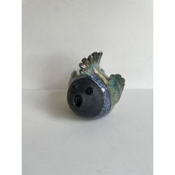 Poisson "Rigolo" en céramique raku coloré. Une jolie pièce décorative