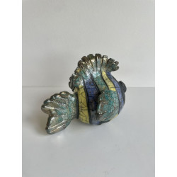 Poisson "Rigolo" en céramique raku coloré. Une jolie pièce décorative