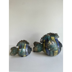 Poisson "Rigolo" en céramique raku coloré. Une jolie pièce décorative