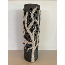 Original decorative Raku lamp gives a great vibe