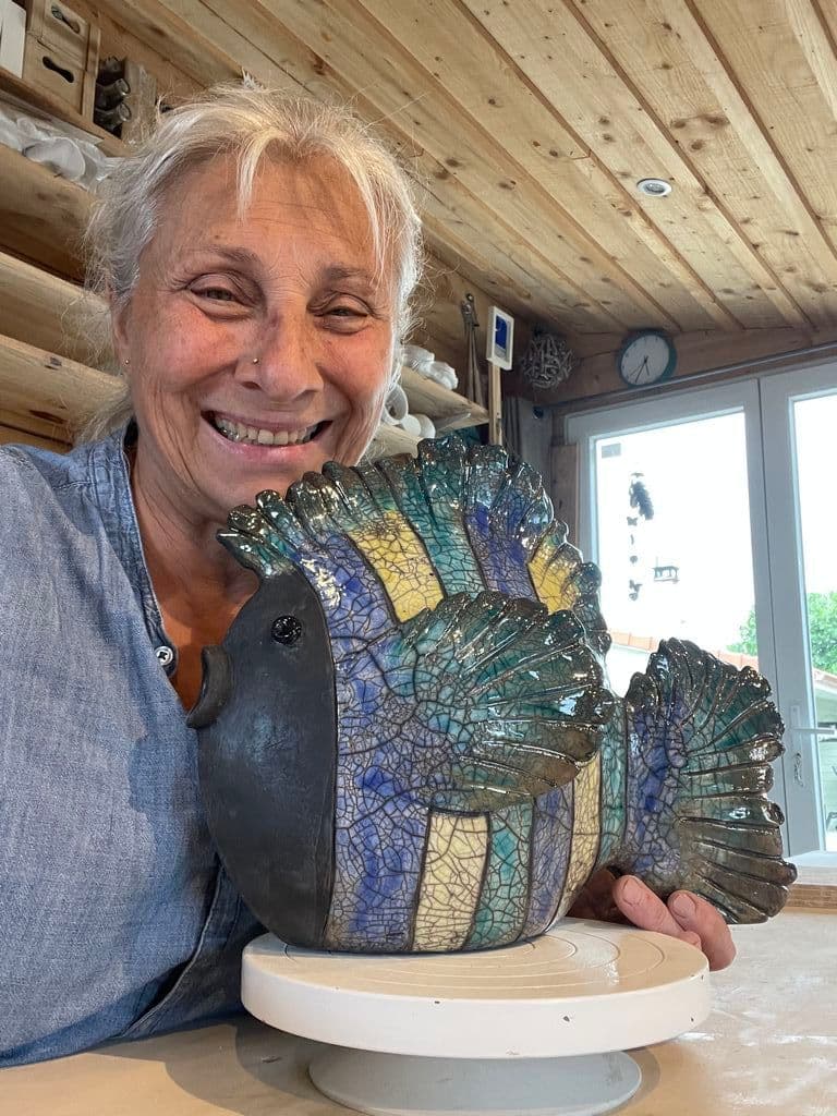 Poisson "Irisé" Grand Modèle Céramique Raku — 9