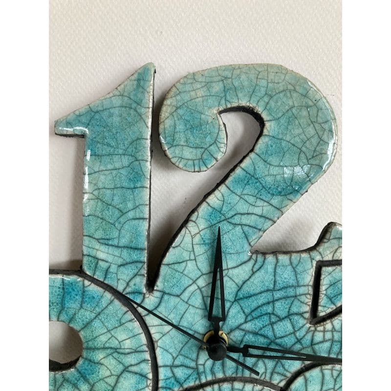 Pendule céramique raku bleu — 5