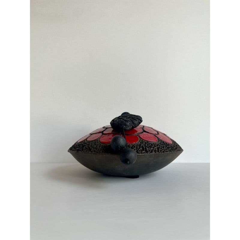 Boîte Ronde "Rouge" Céramique Raku — 3
