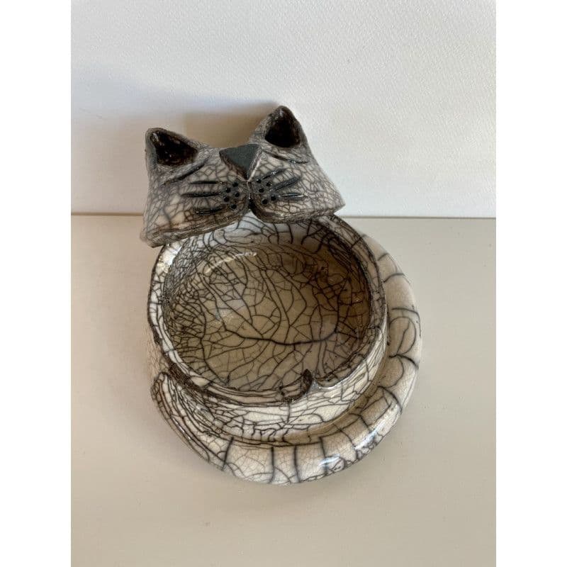 Boite céramique raku "chat dormeur"