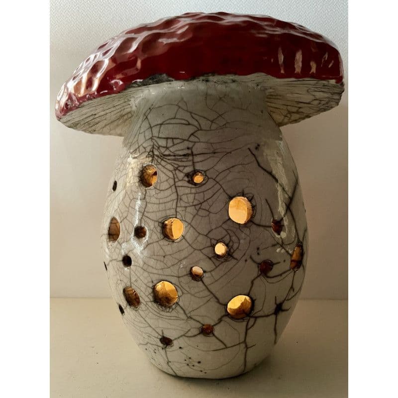 Champignon Photophore Céramique Raku