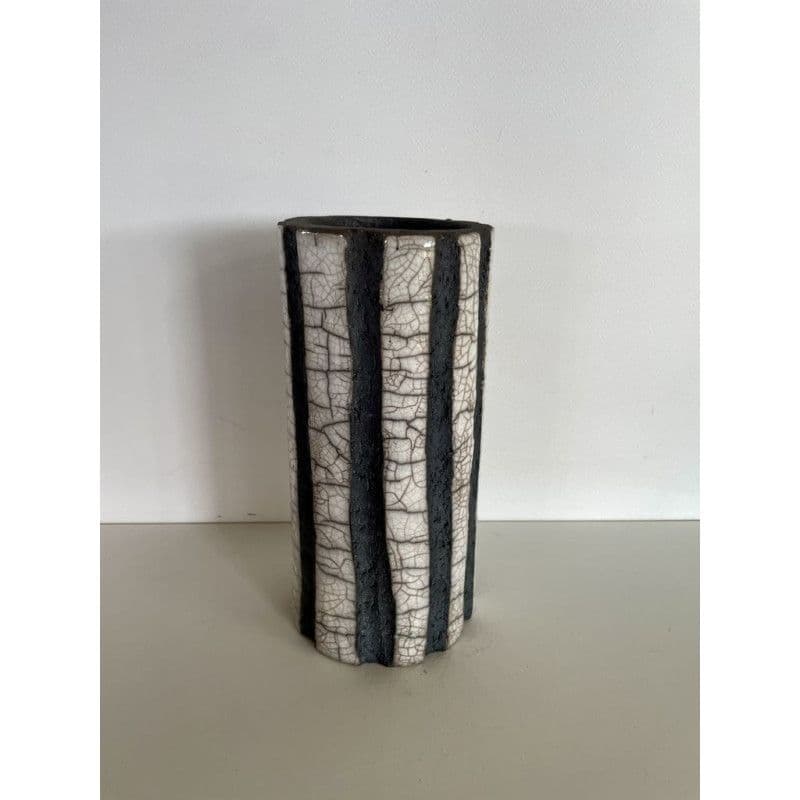 Vase Céramique Raku "Lave" blanc — 4