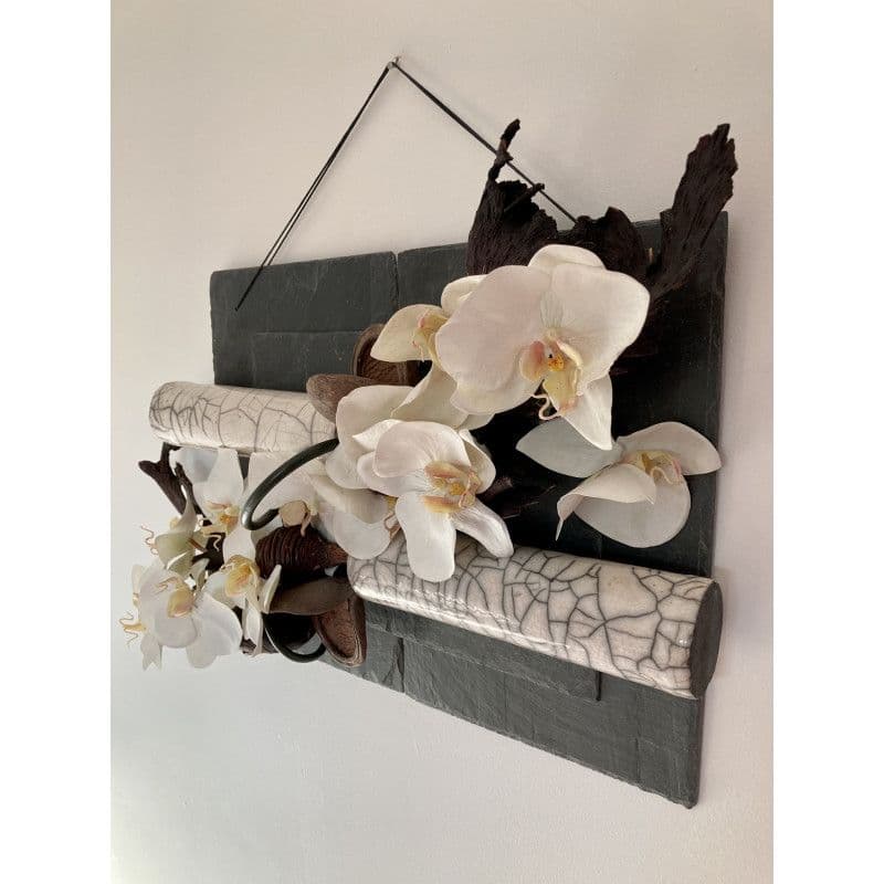Tableau Orchidées Céramique Raku — 2