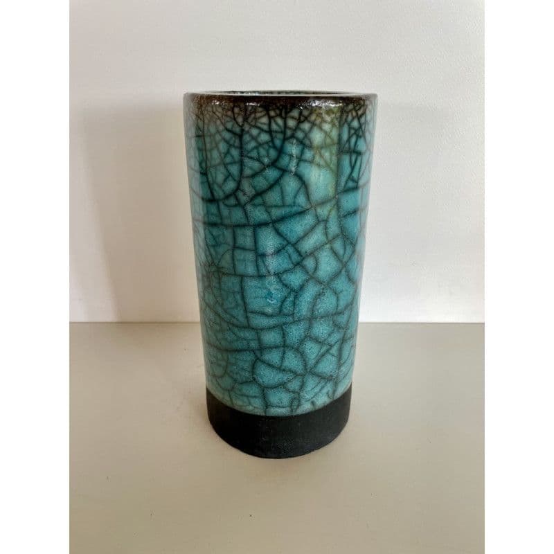 Vase céramique raku "Lagon"