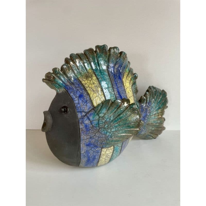 Poisson "Irisé" Grand Modèle Céramique Raku