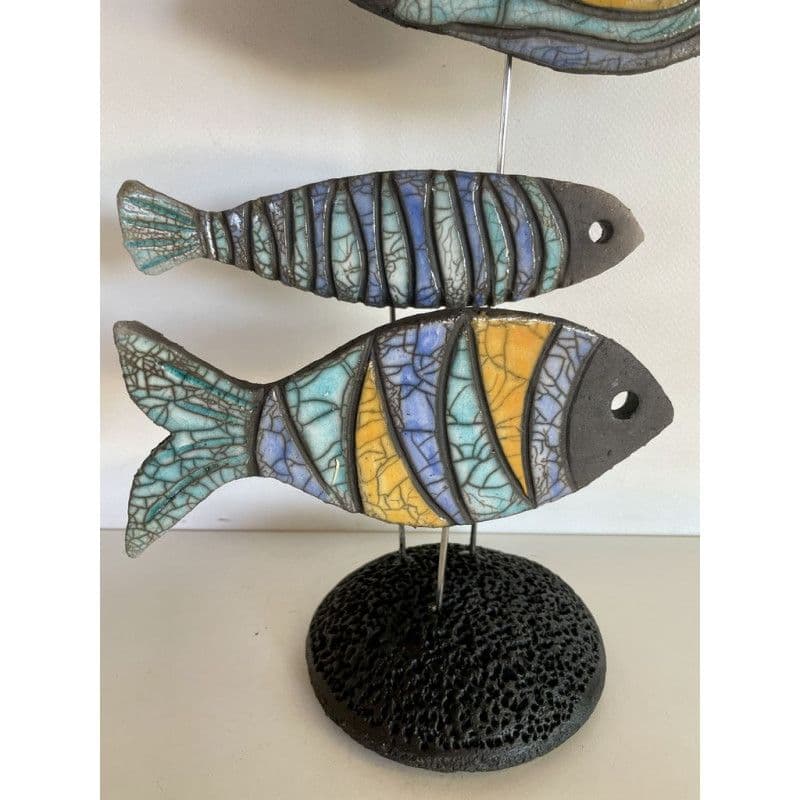 Banc de Poissons Colorés Céramique Raku — 6